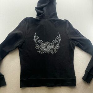 Harley-Davidson Black Hoodie with Silver Graphic